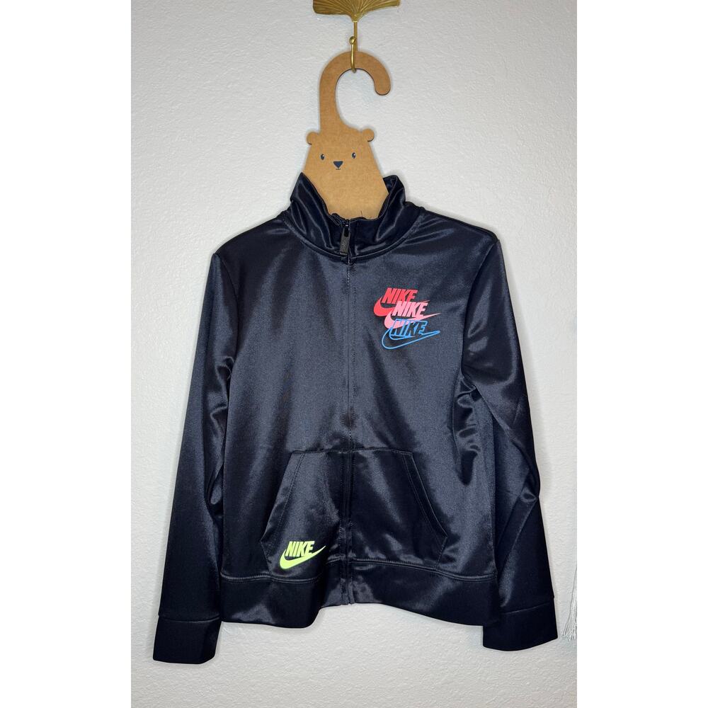 Nike Glow Time Black Tricot Tracksuit Jacket sz 6X